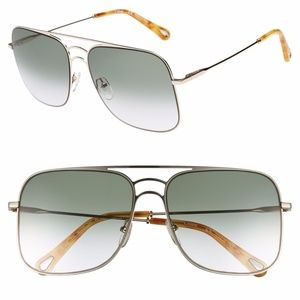 Chloe 58mm Square Aviator Sunglasses
